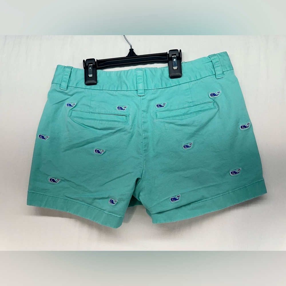 VINEYARD VINES Womens Size 00 Shorts Embroidered Logo Whales Mint Green - Picture 2 of 8